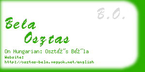 bela osztas business card